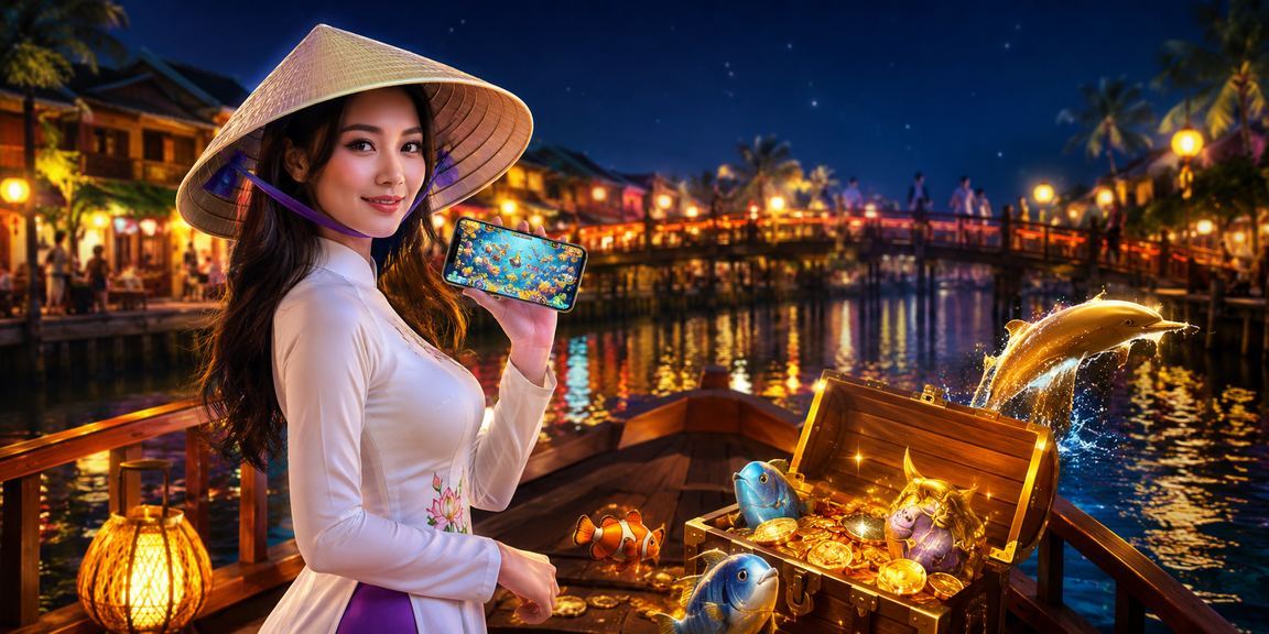 Người chơi vùng Mekong đội nón lá tham gia game bắn cá trên điện thoại