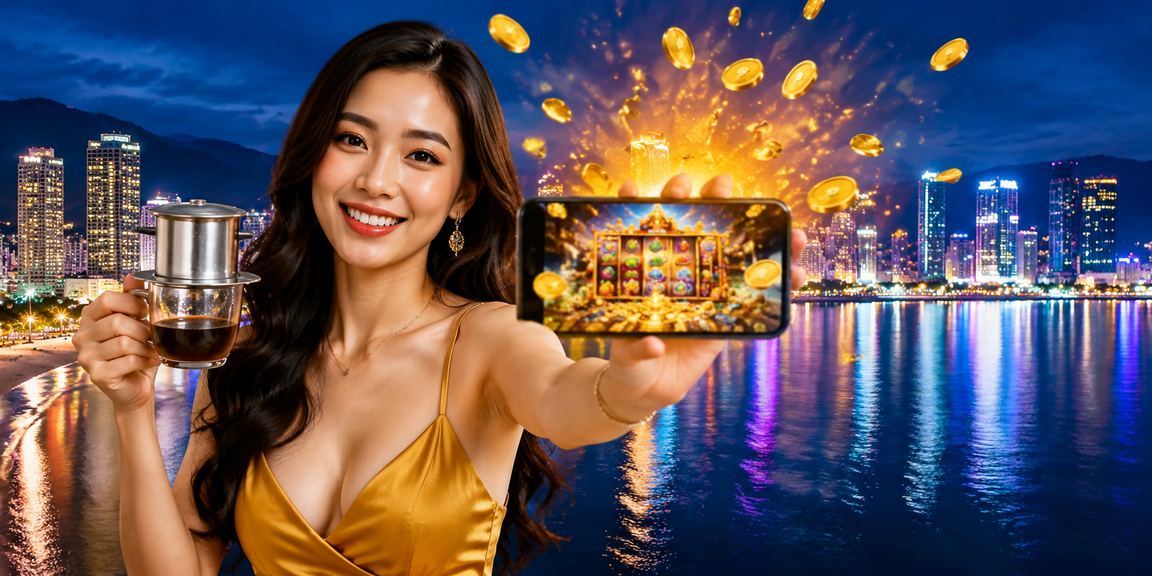 Người dùng tại Quy Nhơn chơi slot game và nhận thưởng au8 tại quán cà phê